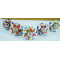 White & Red Flower Design Ceramic Drawer Knobs - For Kitchen Cabinet Hardware Door Handle Pulls Decorative Dresser - Pack Of 5