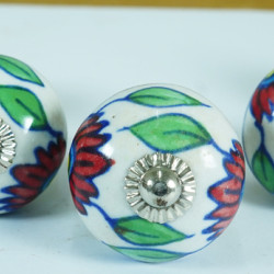 Ceramic Drawer Knobs Multicolor Drawer Pull Handles - Door Handles- Modern Knobs- Floral Dresser Knob - Set Of 5