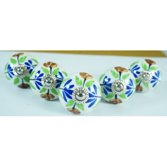 Colorful Blue ,Green Ceramic Knobs -For -Kitchen Cupboard ,Furniture Home Decor, Cabinet - Drawer - Cabinet pulls - Door knobs. (Set Of 5). Colorful Blue ,Green Ceramic Knobs -For -Kitchen Cupboard ,Furniture Home Decor, Cabinet - Drawer - Cabinet pulls - Door knobs. (Set Of 5).