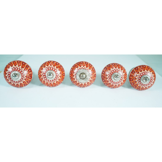 Ceramic knobs - Frank Stellar Multi Culour Ceramic Dresser Drawer Knob - Set Of 5 Pack