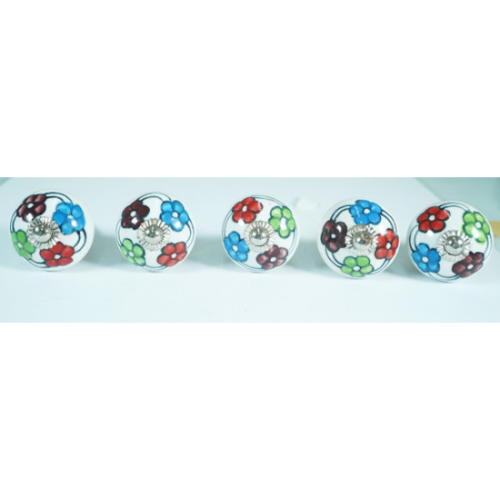 White & Sunflower Design Ceramic Drawer Knobs - For Kitchen Cabinet Hardware Door Handle Pulls Decorative Dresser - Pack Of 5 White & Sunflower Design Ceramic Drawer Knobs - For Kitchen Cabinet Hardware Door Handle Pulls Decorative Dresser - Pack Of 5
