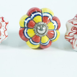 Multi Desgin Ceramic Knobs For- Kitchen Cupboard ,Furniture Home Decor,  Cabinet - Drawer - Cabinet pulls - Door knobs. (Set Of 5).