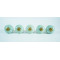 Green & White Dot Ceramic Drawer Knobs - For Kitchen Cabinet Hardware Door Handle Pulls Decorative Dresser - Pack Of 5