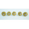 Ceramic knobs - Black & Yellow Flower Deign - For Decorative Kitchen and Dresser Handles - Set 5 Pack