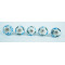 White & Blue Green Leaf Design Ceramic Drawer Knobs - For Kitchen Cabinet Hardware Door Handle Pulls Decorative Dresser - Pack Of 5