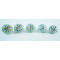 Ceramic knobs - White & Green Leaf - For Decorative Kitchen and Dresser Handles - Set Of 5