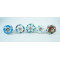 Ceramic Knobs - Multicolor Design - Kitchen Cabinet Hardware Door Decorative Dresser Pulls - Set Of 5 