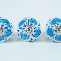 Ceramic knobs - Blue Leaf Design - Hardware Door Decorative Dresser Pulls Luxurious Crafted by Hand - Set 5 Pack Ceramic knobs - Blue Leaf Design - Hardware Door Decorative Dresser Pulls Luxurious Crafted by Hand - Set 5 Pack