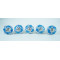 Ceramic knobs - Blue Leaf Design - Hardware Door Decorative Dresser Pulls Luxurious Crafted by Hand - Set 5 Pack