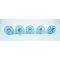 Ceramic Knobs - Blue . White  Round Line Shape  - Knobs for Drawer Dresser Cupboard Cabinet Kitchen Wardrobe Desk -  Pack of 5