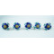 Ceramic knobs - Blue Flower & Green Leaf Design -  For Kitchen Cabinet Hardware Door Decorative Dresser Pulls - Set Of 5 Pack