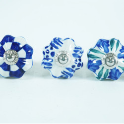 Ceramic Knobs - Multi Blue Color Designs Knobs for Drawer Dresser Cupboard Cabinet Kitchen Wardrobe Desk - Pack of 5 Ceramic Knobs - Multi Blue Color Designs Knobs for Drawer Dresser Cupboard Cabinet Kitchen Wardrobe Desk - Pack of 5