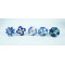 Ceramic Knobs - Multi Blue Color Designs Knobs for Drawer Dresser Cupboard Cabinet Kitchen Wardrobe Desk -  Pack of 5