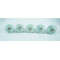 Green & White Heart Design Ceramic Drawer Knobs - For Kitchen Cabinet Hardware Door Handle Pulls Decorative Dresser - Pack Of 5