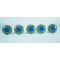 Ceramic Knobs - Blue Star Pattern - Knobs for Drawer- Dresser -Cupboard -Cabinet- Kitchen -Wardrobe Desk -  Pack of 5