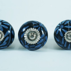 Hand Made  Floral Ceramic Knobs - Vintage Decorative Knobs - For  Kitchen Cupboard ,Furniture Home Décor,  Cabinet - Drawer - Cabinet pulls - Door knobs. (Set Of 5.)