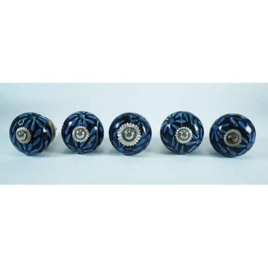 Hand Made  Floral Ceramic Knobs - Vintage Decorative Knobs - For  Kitchen Cupboard ,Furniture Home Décor,  Cabinet - Drawer - Cabinet pulls - Door knobs. (Set Of 5.)