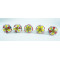 Ceramic Knobs - Red & Yellow Flower Design - For Kitchen Cabinet Hardware Door Decorative Dresser Pulls - Set Of 5