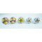 Ceramic Knobs - Dot & Flower Design - For Kitchen Cabinet Hardware Door Decorative Dresser Pulls - Set Of 5