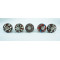 Ceramic Knobs - Red & White Floral Pattern Door Pulls - Knobs for Drawer- Dresser- Cupboard -Cabinet- Kitchen- Wardrobe Desk -  Pack of 5