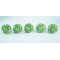 Ceramic Knobs - Green Round, White Leaf Design - For Drawer Knobs' in Door, Drawer, Cabinet, Wardrobe, Dresser, Furniture, Cupboard - 5 Pack