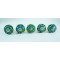 Ceramic Knobs - Green & Blue Flower Design - For Decorative Kitchen and Dresser Handles - 5 Pack