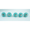 Green & White Line Handle Pull Ceramic Knob - For Kitchen Cabinet Hardware Door Pulls Decorative Dresser - Pack Of 5