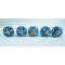 Blue & White Leaf Design Drawer Ceramic Knob - For Kitchen Cabinet Hardware Door Pulls Decorative Dresser - Pack Of 5