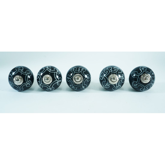 Black Leaf Ceramic Knobs- For Kitchen Cupboard ,Furniture Home Décor, Cabinet - Drawer - Cabinet pulls - Door knobs. (Set Of 5.) Black Leaf Ceramic Knobs- For Kitchen Cupboard ,Furniture Home Décor, Cabinet - Drawer - Cabinet pulls - Door knobs. (Set Of 5.)