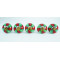 Ceramic Knobs - Green & Red Design - Kitchen Cabinet Hardware Door Decorative Dresser Pulls - Set Of 5