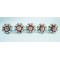 Ceramic Knobs - Red Flower, Blue & Yellow Leaf - For Decorative Kitchen and Dresser Handles - Set Of 5 Pack