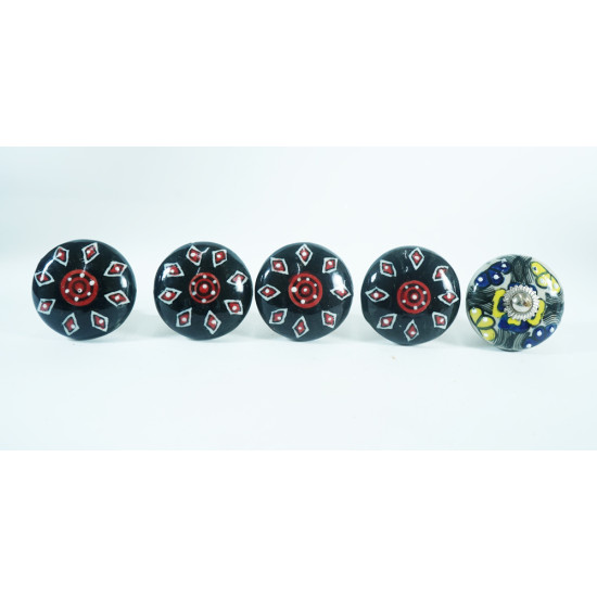 Malaikah Ceramic Knobs For- Vintage Decorative Knobs - For Kitchen Cupboard ,Furniture Home Decor, Cabinet - Drawer - Cabinet pulls - Door knobs. (Set Of 5.) Malaikah Ceramic Knobs For- Vintage Decorative Knobs - For Kitchen Cupboard ,Furniture Home Decor, Cabinet - Drawer - Cabinet pulls - Door knobs. (Set Of 5.)