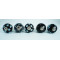 Ceramic Knobs - Black Round, White Flower Design - Decorative Kitchen and Dresser Handles - Set Of 5