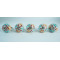 Ceramic Knobs - Multicolor Lily Design - For Drawer Kitchen Cabinet Hardware Door Pulls Decorative Dresser Premium Elegance - Set Of 5