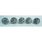 Ceramic Knobs - Black Flower Design - For Decorative Kitchen and Dresser Handles - Set Of 5 Pack
