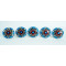 Ceramic Knobs - White & Red Flower Design - For Kitchen Cabinet Hardware Door Decorative Dresser Pulls - Set Of 5 Pack
