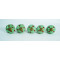 Green & Polka Red Dot Ceramic Door Knobs - For Drawer Kitchen Cabinet Hardware Door Pulls Decorative Dresser Premium Elegance - Pack Of 5