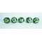 Ceramic Knobs - Green Round, Black Leaf Design - Hardware Door Decorative Dresser Pulls Luxurious Crafted by Hand - Set Of 5 