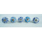 White & Blue Leaf Design Ceramic Drawer Knobs - For Kitchen Cabinet Hardware Door Handle Pulls Decorative Dresser - Pack Of 5