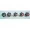 Ceramic Knobs - White Round, Red Flower Design - Kitchen Cabinet Hardware Door Decorative Dresser Pulls - Set Of 5 Pack