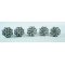 Ceramic Knobs - White & Black Flower Design - For Drawer Kitchen Cabinet Hardware Door Pulls Decorative Dresser - Set Of 5 Pack