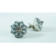 Ceramic Knobs - White & Black Flower Design - For Drawer Kitchen Cabinet Hardware Door Pulls Decorative Dresser - Set Of 5 Pack