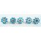 Ceramic Knobs - Blue Heart Flower Design - For Farmhouse, Home, Office, Garage, Room, Bathroom, Kitchen, Bedroom - Set Of 5 Pack