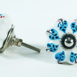 Ceramic Knobs - Blue Heart Flower Design - For Farmhouse, Home, Office, Garage, Room, Bathroom, Kitchen, Bedroom - Set Of 5 Pack Ceramic Knobs - Blue Heart Flower Design - For Farmhouse, Home, Office, Garage, Room, Bathroom, Kitchen, Bedroom - Set Of 5 Pack