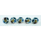 Ceramic Knobs - Blue & Broun Flower & Green Leaf Design - For  Decorative Kitchen and Dresser Handles - Set Of 5 Pack