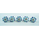 Ceramic Knobs - Dark Blue & Blue Flower Design - For Decorative Kitchen and Dresser Handles - Set Of 5 Pack