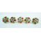 Off White & colorful Leaf Design Ceramic Drawer Knobs - For Kitchen Cabinet Hardware Door Handle Pulls Decorative Dresser - Pack Of 5