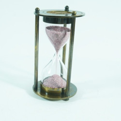 NOVELIKA- Vintage Brass Sandglass Clock Timer Decorative Brass 1 Minute Antique Brass Sand Timer (Set of 1)