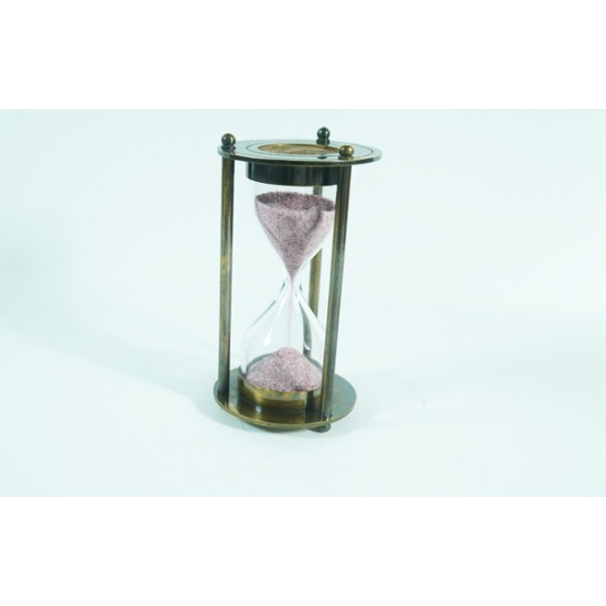 NOVELIKA- Vintage Brass Sandglass Clock Timer Decorative Brass 1 Minute Antique Brass Sand Timer (Set of 1)