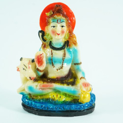NOVELIKA- Hand Printed Shiv Ji Murti Lord Shiva Statue For -home temples, pooja rooms, office desks, study tables, car dashboards, or as a decorative showpiece. 